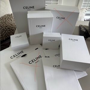 Celine White Gift Box Collection with bags